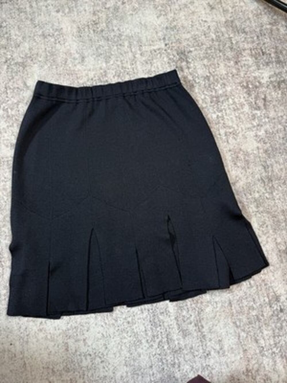 Vtg St John Collection Black Santana Knit Carwash Skirt Sz 8 Classic Career